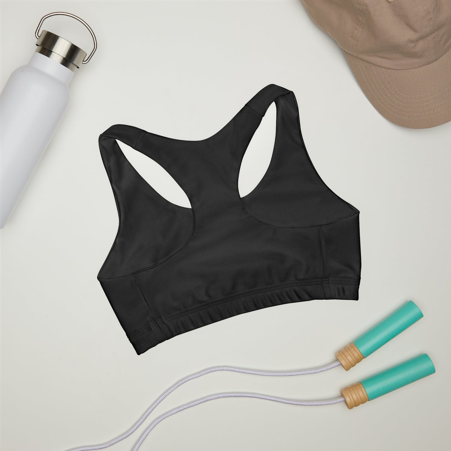 Girls' Double Lined Seamless Sports Bra in Black