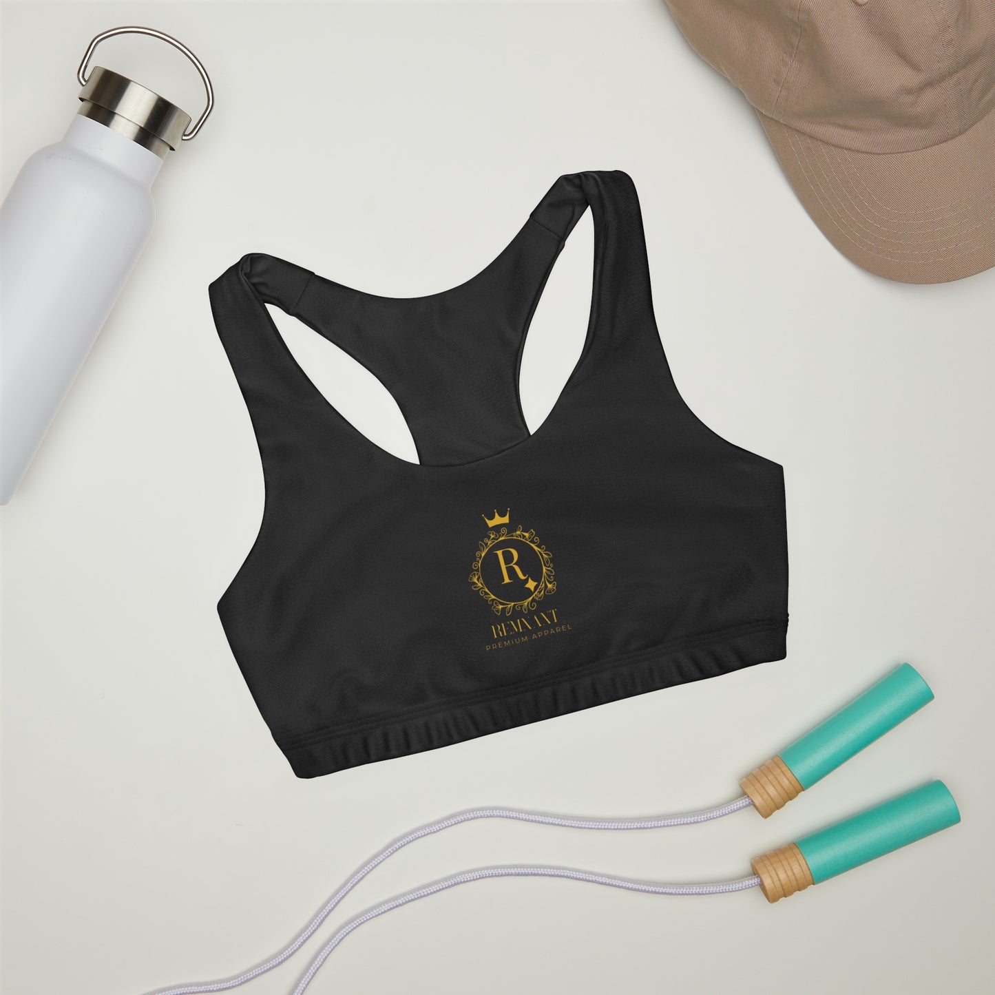 Girls' Double Lined Seamless Sports Bra in Black