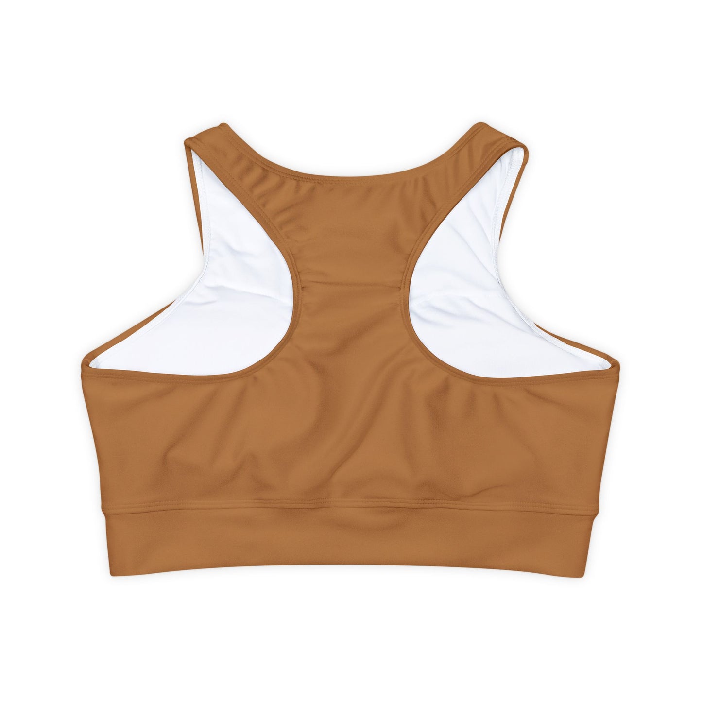 Fully Lined, Padded Sports Bra in Light Brown