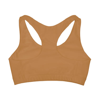 Girls' Double Lined Seamless Sports Bra in Light Brown