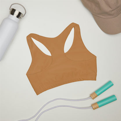 Girls' Double Lined Seamless Sports Bra in Light Brown